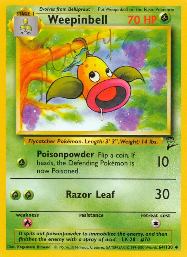 Image for Weepinbell (064/130) (Base Set 2) - Pokemon