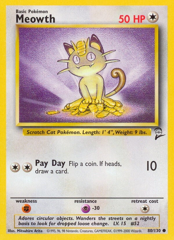 Image for Meowth (080/130) (Base Set 2) - Pokemon