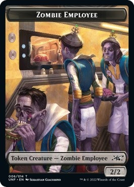 Image for Zombie Employee // Treasure (013) Double-sided Token - Magic: The Gathering