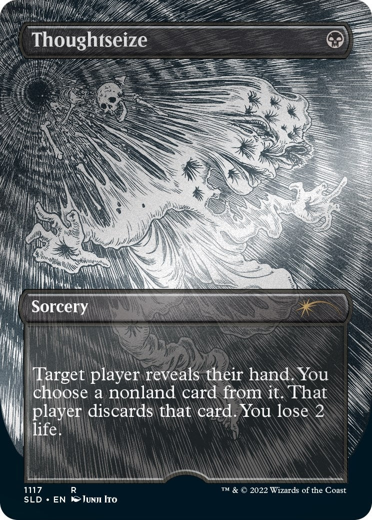 Thoughtseize (Borderless) (Foil Etched) (1117) (Secret Lair Drop Series)