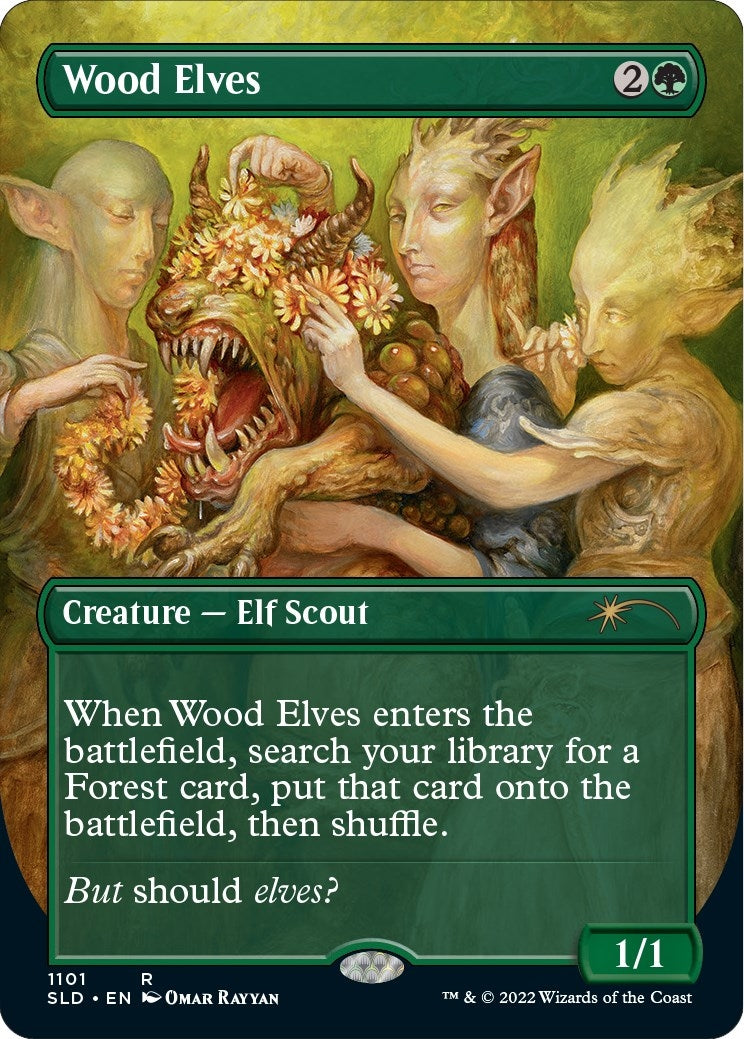 Wood Elves (Borderless) (1101) (Secret Lair Drop Series)