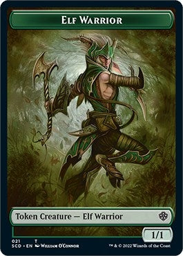Elf Warrior // Soldier Double-Sided Token (21 // 8) (Starter Commander Decks)