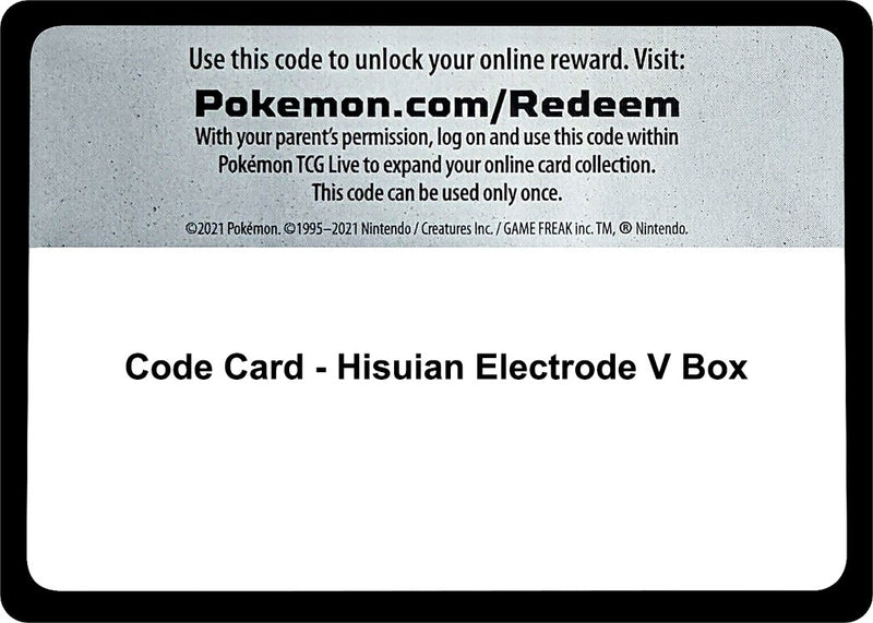 Image for Code Card - Hisuian Electrode V Box (Miscellaneous Cards & Products) - Pokemon