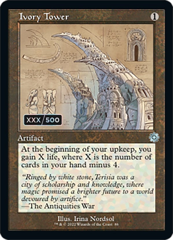 Ivory Tower (Schematic) (Serial Numbered) (86) (The Brothers' War: Retro Frame Artifacts)