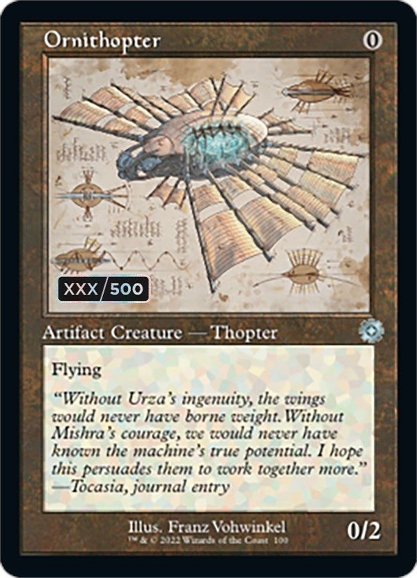 Ornithopter (Schematic) (Serial Numbered) (100) (The Brothers' War: Retro Frame Artifacts)
