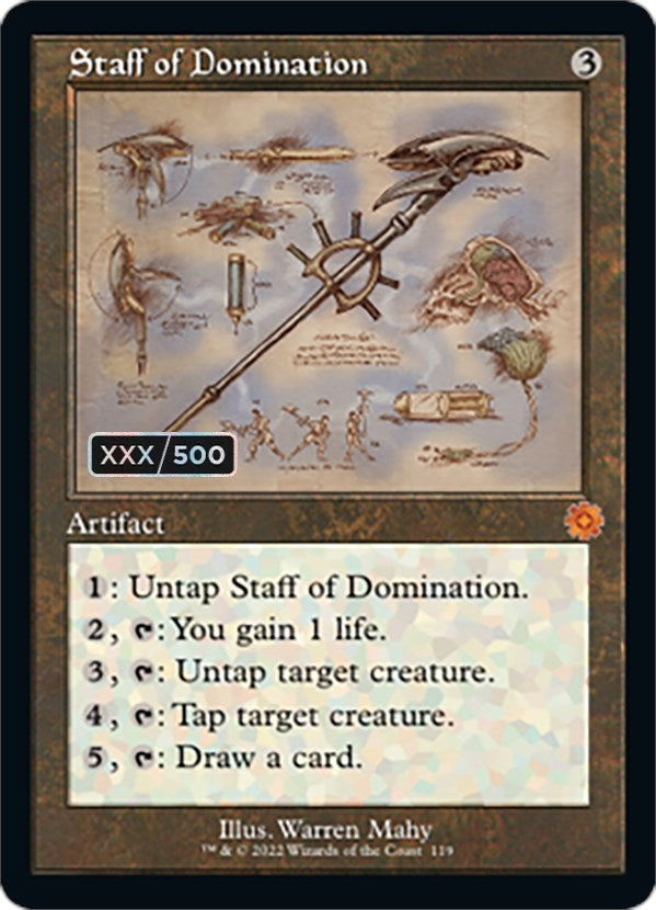 Staff of Domination (Schematic) (Serial Numbered) (119) (The Brothers' War: Retro Frame Artifacts)