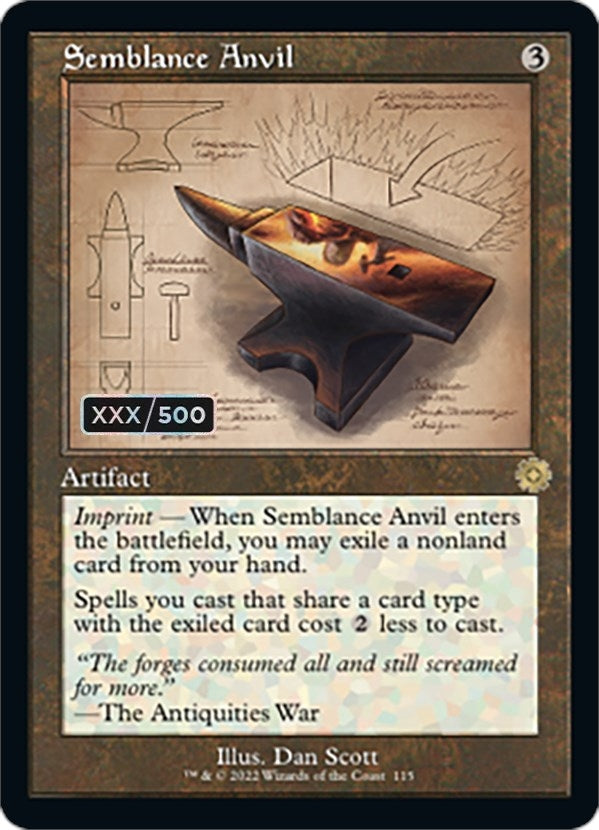 Semblance Anvil (Schematic) (Serial Numbered) (115) (The Brothers' War: Retro Frame Artifacts)