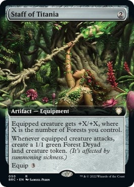 Staff of Titania (Extended Art) (50) (Commander: The Brothers' War)