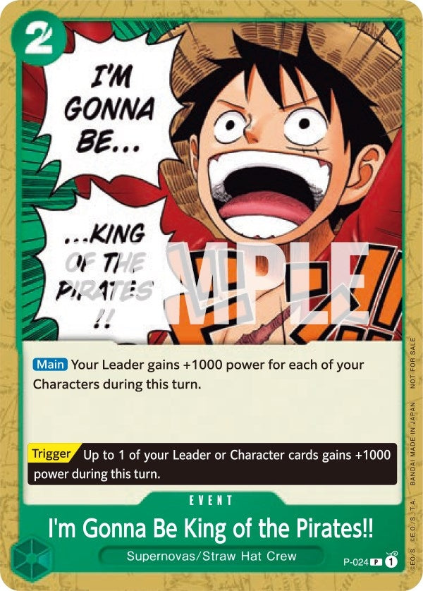 Image for I'm Gonna Be King of the Pirates!! (P-024) (One Piece Promotion Cards) - One Piece Card Game