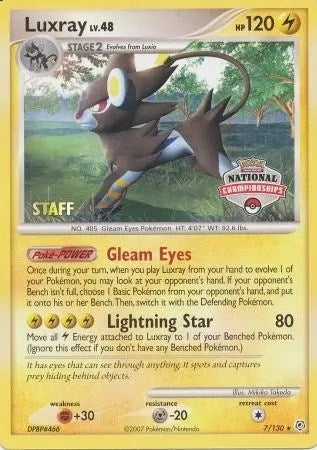 Image for Luxray - 7/130 (National Championships) [Staff] (007/130) (League & Championship Cards) - Pokemon