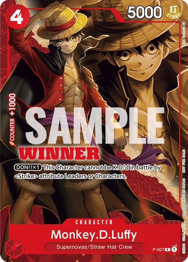 Image for Monkey.D.Luffy - P-007 (Winner Pack Vol. 1) (P-007) (One Piece Promotion Cards) - One Piece Card Game