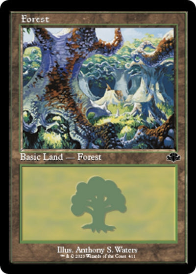 Forest (411) (Retro Frame) (411) (Dominaria Remastered)
