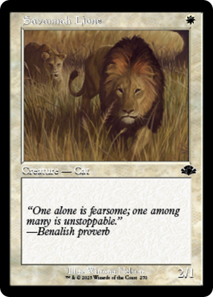 Savannah Lions (Retro Frame) (270) (Dominaria Remastered)