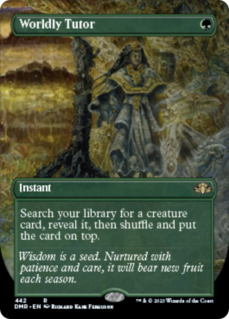 Worldly Tutor (Borderless) (442) (Dominaria Remastered)