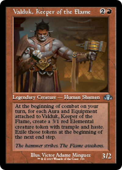 Valduk, Keeper of the Flame (Retro Frame) (333) (Dominaria Remastered)