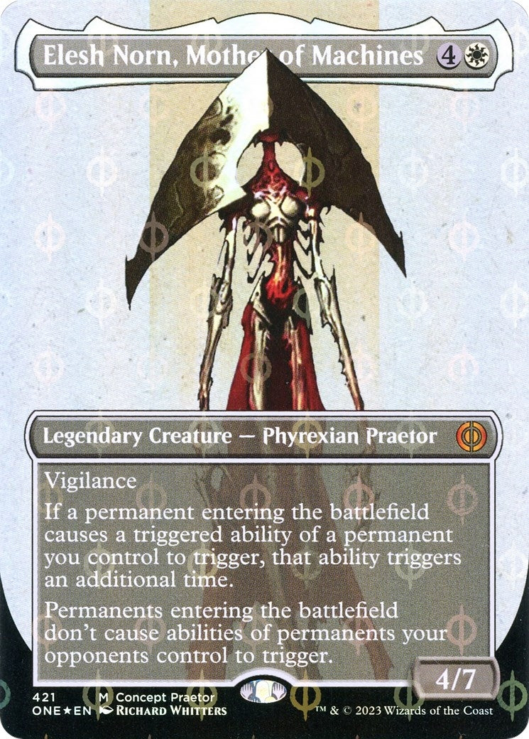 Elesh Norn, Mother of Machines (Concept Praetor) (Step-and-Compleat Foil) (421) (Phyrexia: All Will Be One)