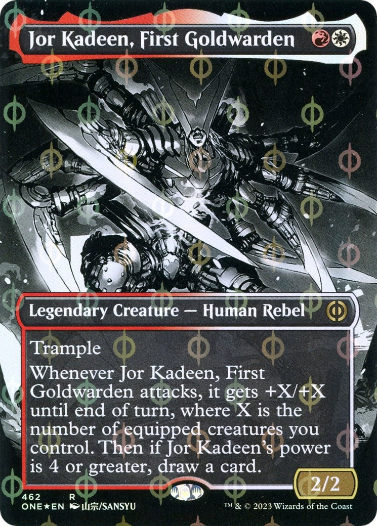 Jor Kadeen, First Goldwarden (Borderless) (Step-and-Compleat Foil) (462) (Phyrexia: All Will Be One)
