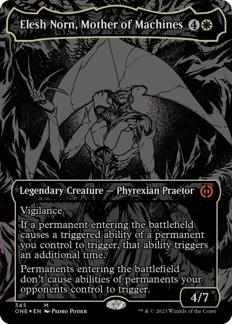 Elesh Norn, Mother of Machines (Oil Slick Raised Foil) (345) (Phyrexia: All Will Be One)