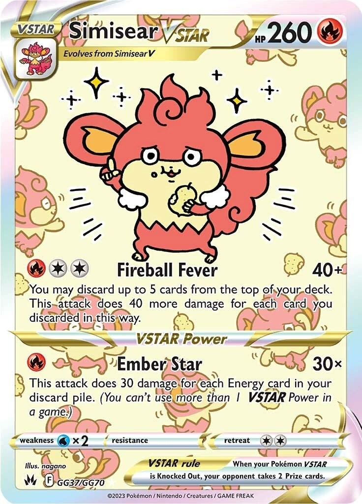 Image for Simisear VSTAR (GG37/GG70) (SWSH: Crown Zenith: Galarian Gallery) - Pokemon