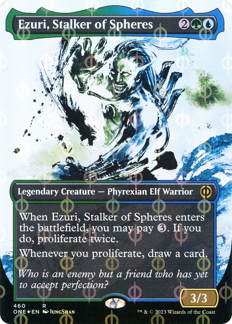 Ezuri, Stalker of Spheres (Showcase) (Step-and-Compleat Foil) (460) (Phyrexia: All Will Be One)