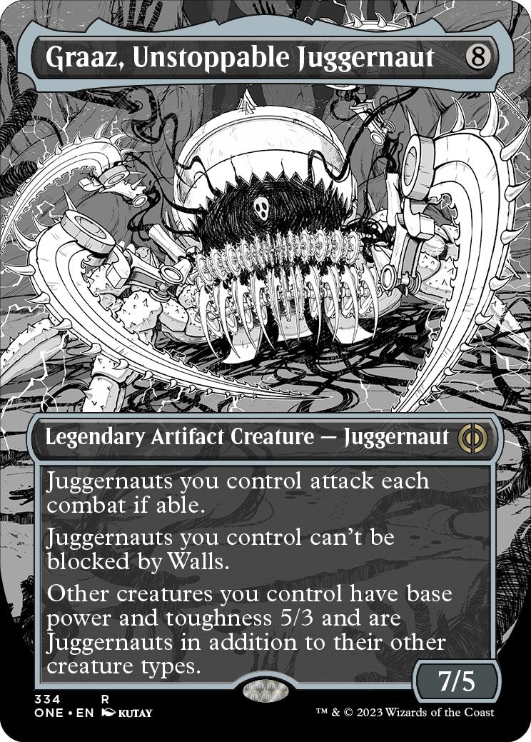 Graaz, Unstoppable Juggernaut (Borderless) (334) (Phyrexia: All Will Be One)