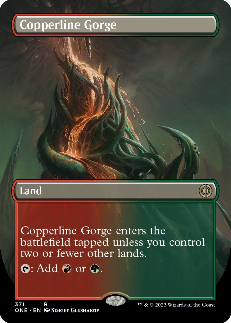 Copperline Gorge (Borderless) (371) (Phyrexia: All Will Be One)