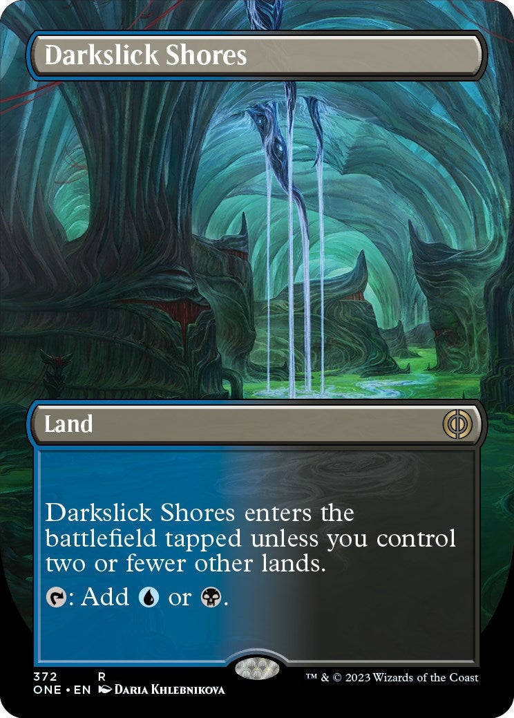 Darkslick Shores (Borderless) (372) (Phyrexia: All Will Be One)