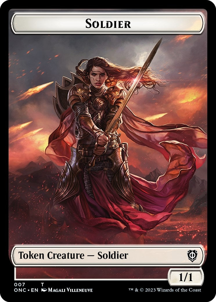 Soldier (007) // Angel (002) Double-Sided Token (7 // 2) (Commander: Phyrexia: All Will Be One)