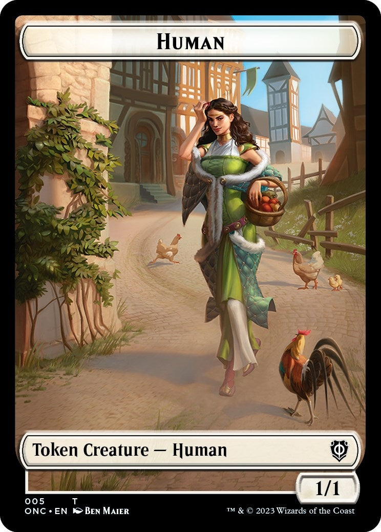 Human // Spirit Double-Sided Token (5 // 9) (Commander: Phyrexia: All Will Be One)