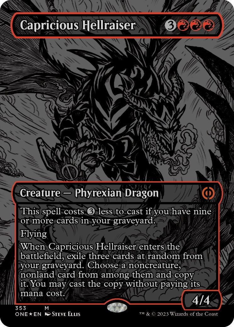 Capricious Hellraiser (Oil Slick Raised Foil) (353) (Phyrexia: All Will Be One)