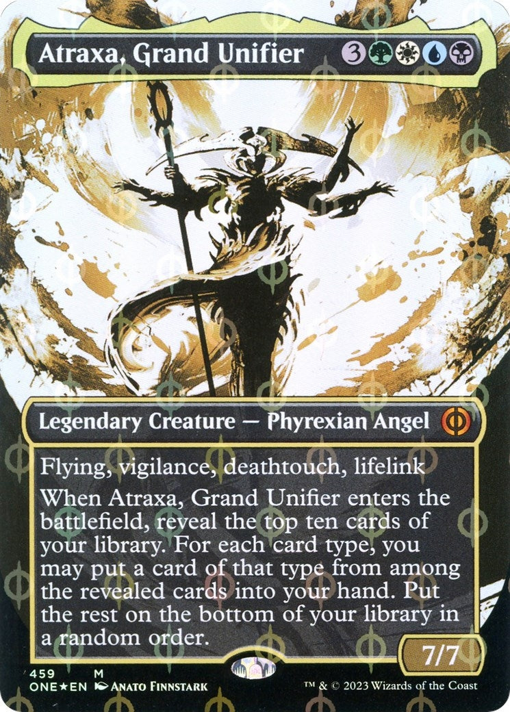 Atraxa, Grand Unifier (Showcase) (Step-and-Compleat Foil) (459) (Phyrexia: All Will Be One)