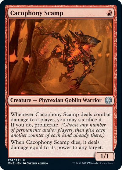 Cacophony Scamp (124) (Phyrexia: All Will Be One)