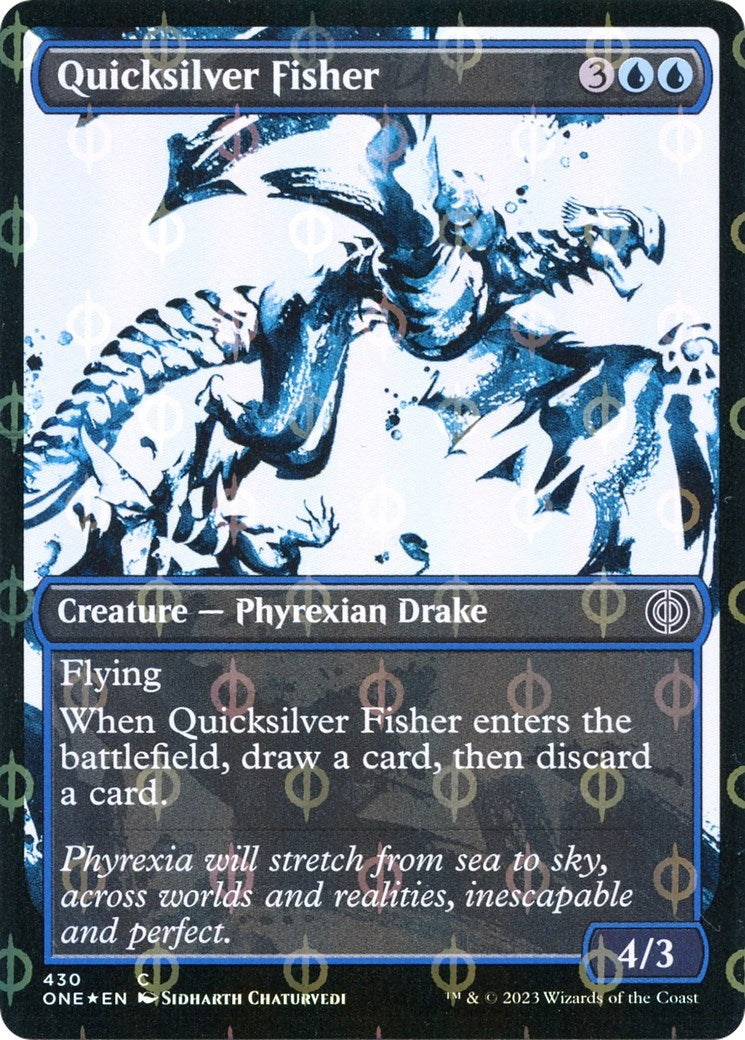 Quicksilver Fisher (Showcase) (Step-and-Compleat Foil) (430) (Phyrexia: All Will Be One)