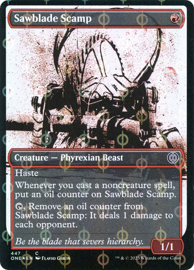 Sawblade Scamp (Showcase) (Step-and-Compleat Foil) (447) (Phyrexia: All Will Be One)