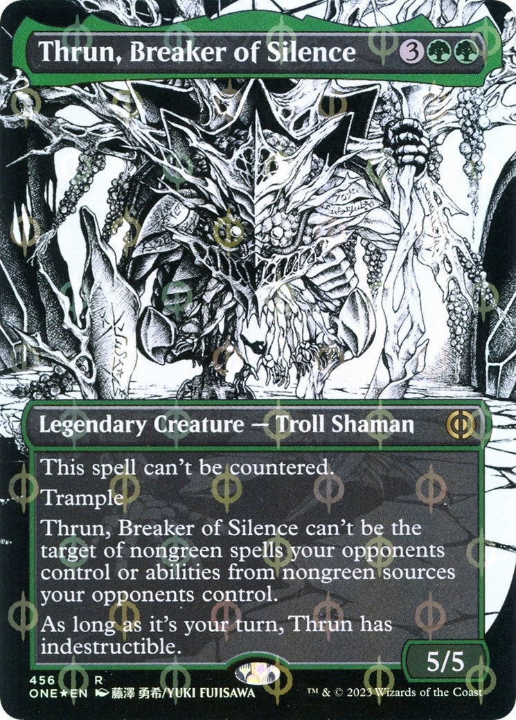 Thrun, Breaker of Silence (Borderless) (Step-and-Compleat Foil) (456) (Phyrexia: All Will Be One)