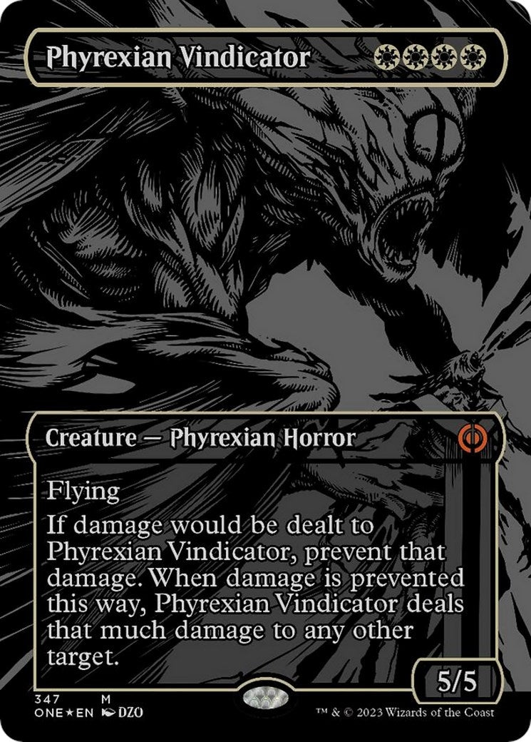 Phyrexian Vindicator (Oil Slick Raised Foil) (347) (Phyrexia: All Will Be One)