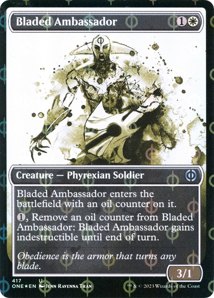 Bladed Ambassador (Showcase) (Step-and-Compleat Foil) (417) (Phyrexia: All Will Be One)