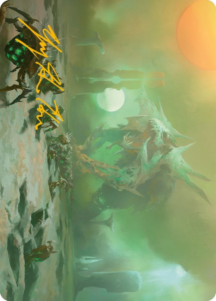Green Sun's Twilight Art Card (Gold-Stamped Signature) (39) (Art Series: Phyrexia: All Will Be One)