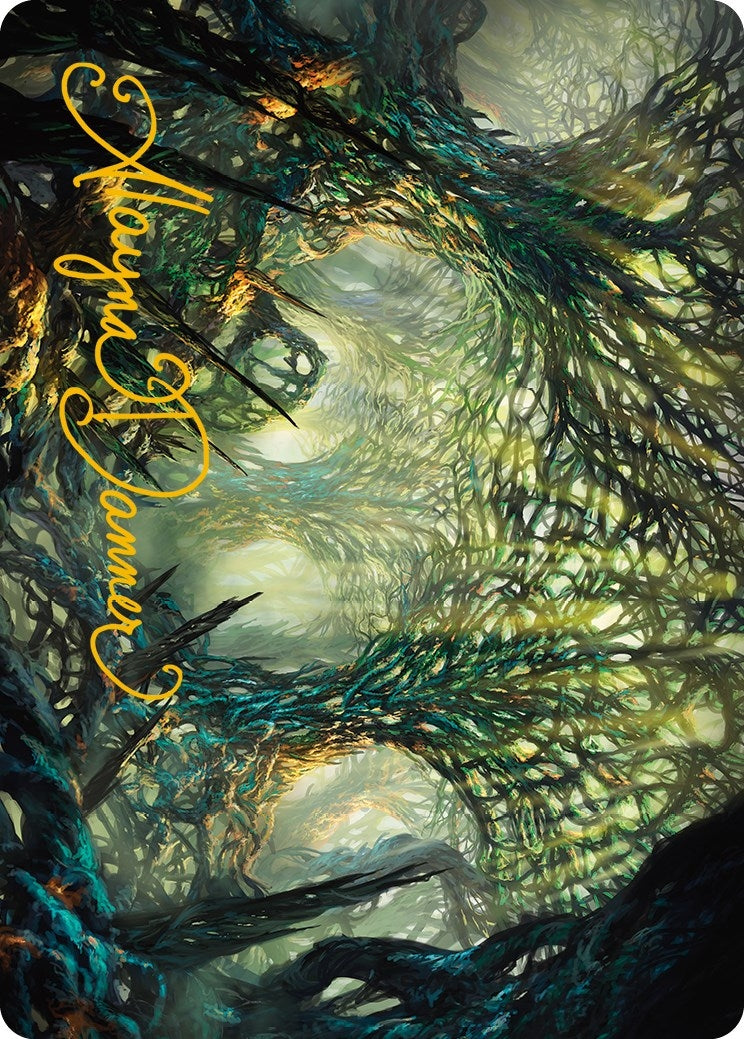 The Hunter Maze Art Card (Gold-Stamped Signature) (60) (Art Series: Phyrexia: All Will Be One)