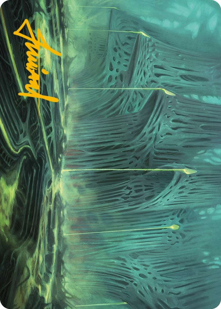 Swamp Art Card (Gold-Stamped Signature) (63) (Art Series: Phyrexia: All Will Be One)