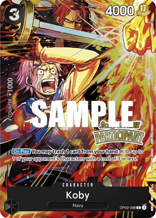 Image for Koby (Offline Regional 2023) [Participant] (OP02-098) (One Piece Promotion Cards) - One Piece Card Game