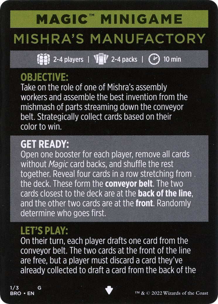 Magic Minigame: Mishra's Manufactory (1) (The Brothers' War)