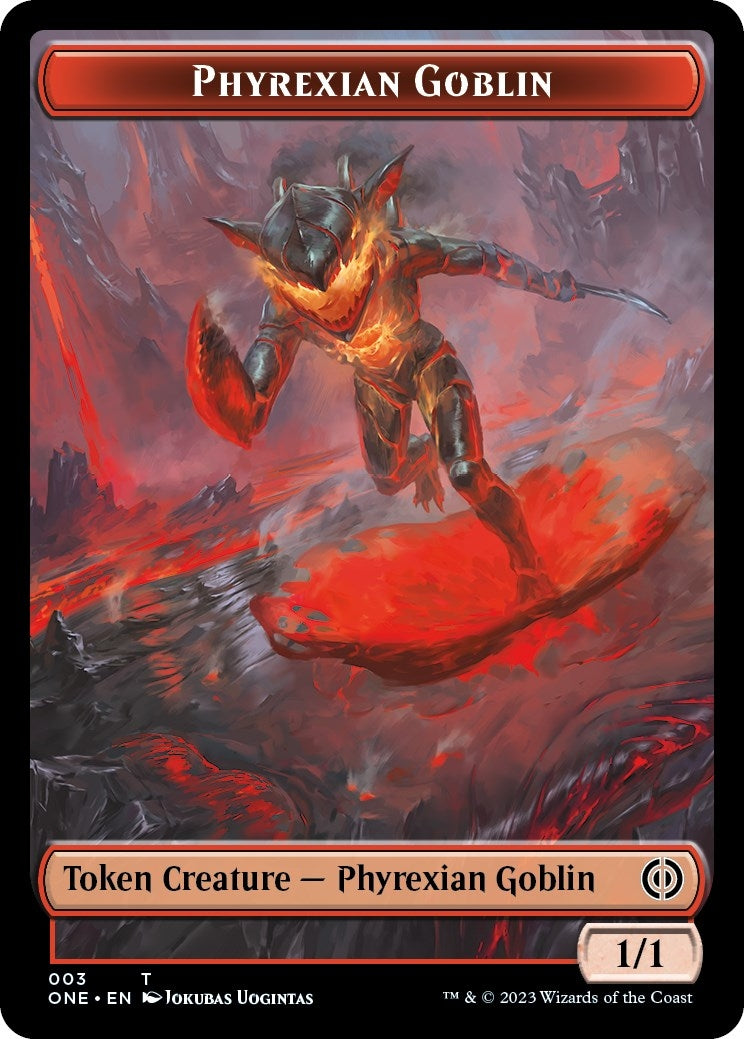Phyrexian Goblin // Poison Counter Double-Sided Token (3/14) (Phyrexia: All Will Be One)