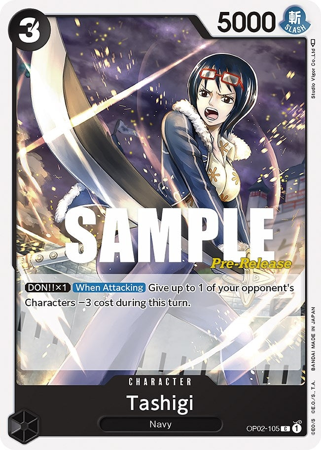Tashigi (OP02-105) (Paramount War Pre-Release Cards)