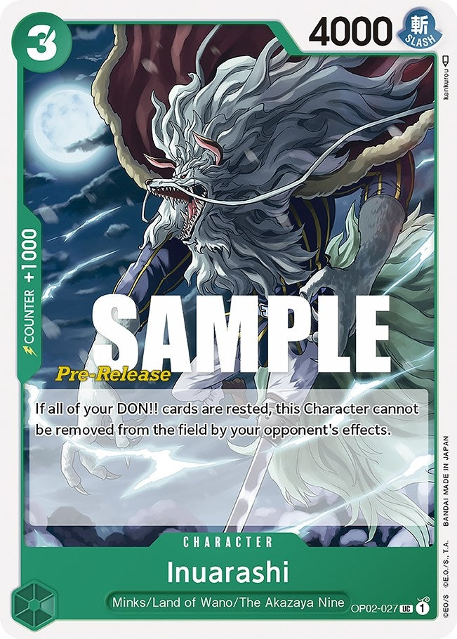 Image for Inuarashi (OP02-027) (Paramount War Pre-Release Cards) - One Piece Card Game