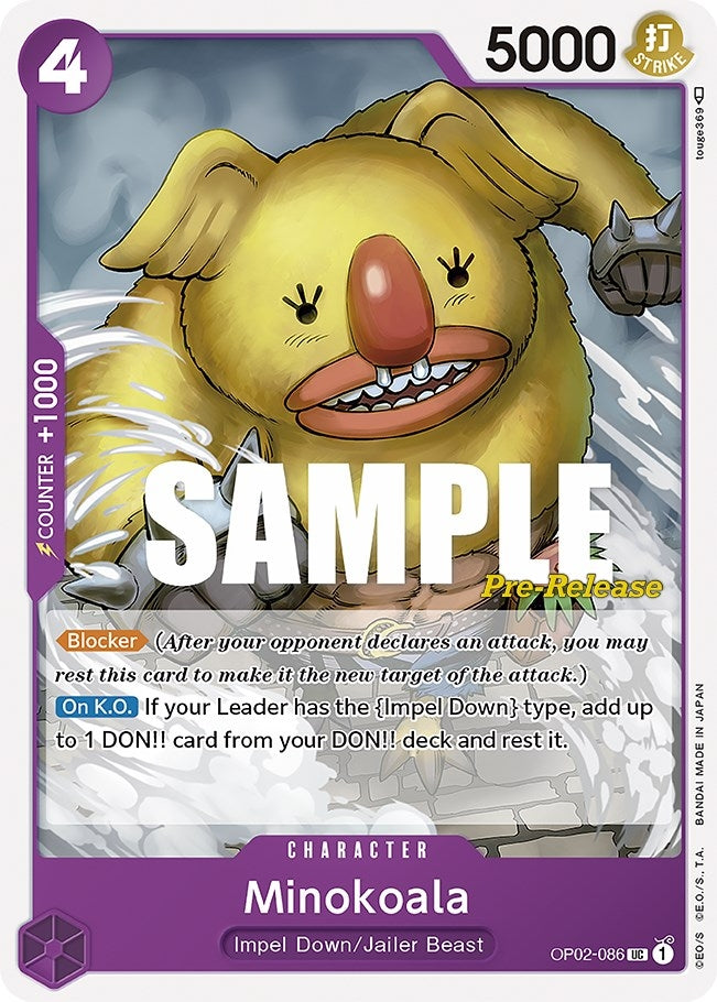 Minokoala (OP02-086) (Paramount War Pre-Release Cards)