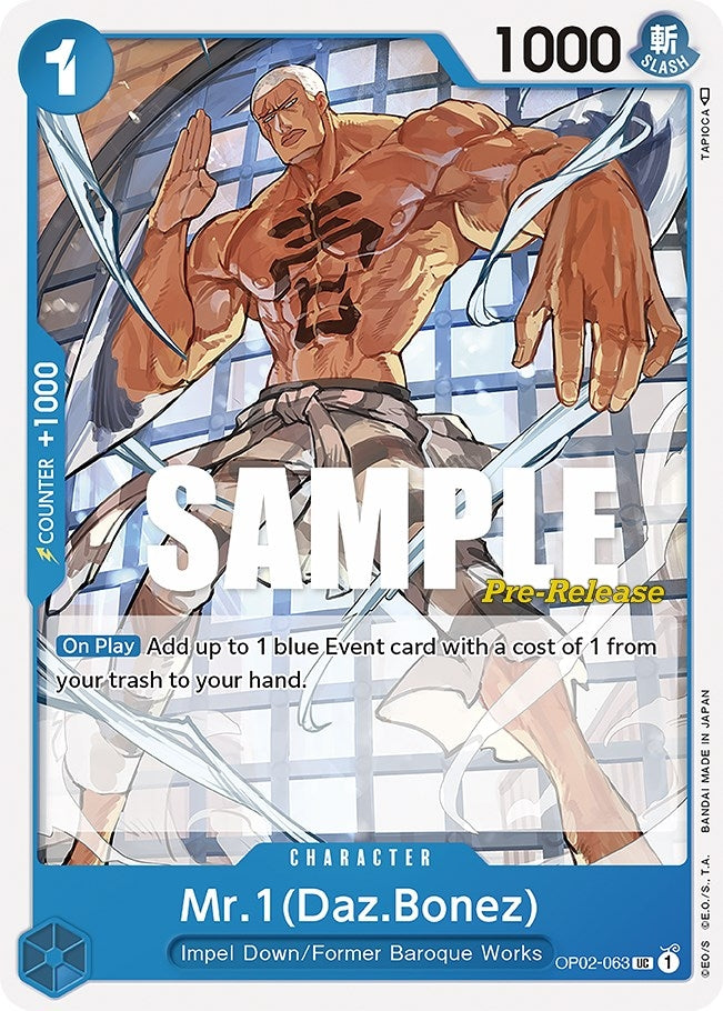 Image for Mr.1 (Daz.Bonez) (OP02-063) (Paramount War Pre-Release Cards) - One Piece Card Game