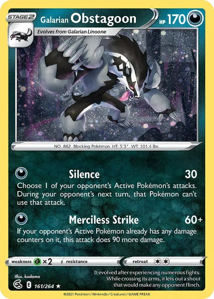 Image for Galarian Obstagoon (Cosmos Holo) (161/264) (Miscellaneous Cards & Products) - Pokemon