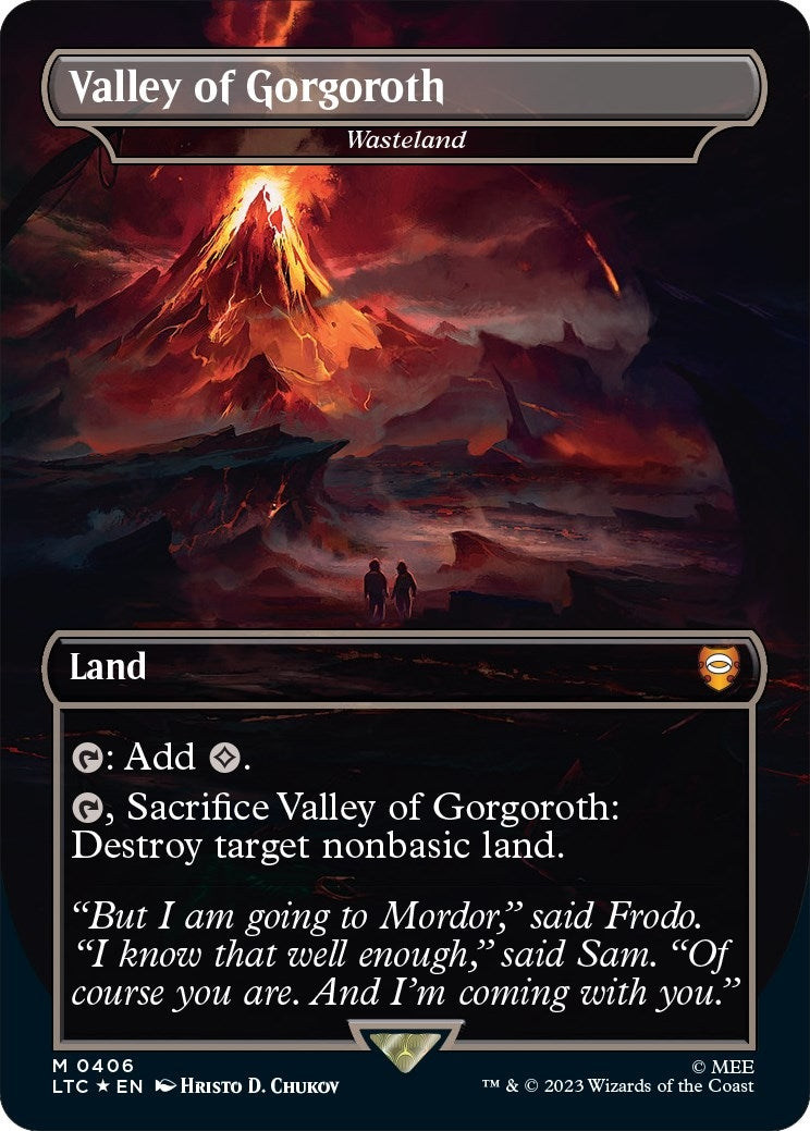 Valley of Gorgoroth - Wasteland (Surge Foil) (406) (Commander: The Lord of the Rings: Tales of Middle-earth)