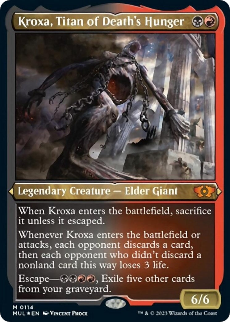 Kroxa, Titan of Death's Hunger (Foil Etched) (114) (March of the Machine: Multiverse Legends)